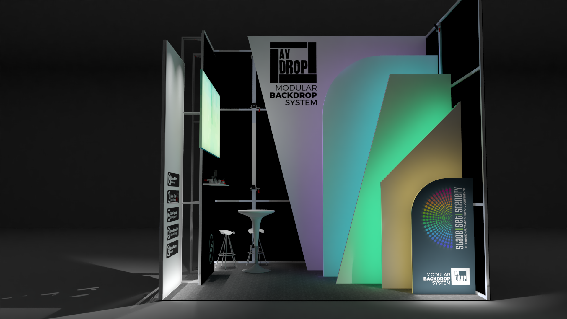 AV Drop: The Tool-Free Modular Backdrop System Revolutionizing Event Setup - backdrop system AV drop Tool-Free Modular Backdrop System - Stage Backdrop Berlin