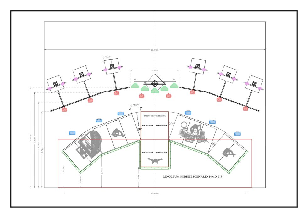 Scénographie de Concert pour la Tournée de David Bisbal - backdrop system AV drop scénographie de concert
