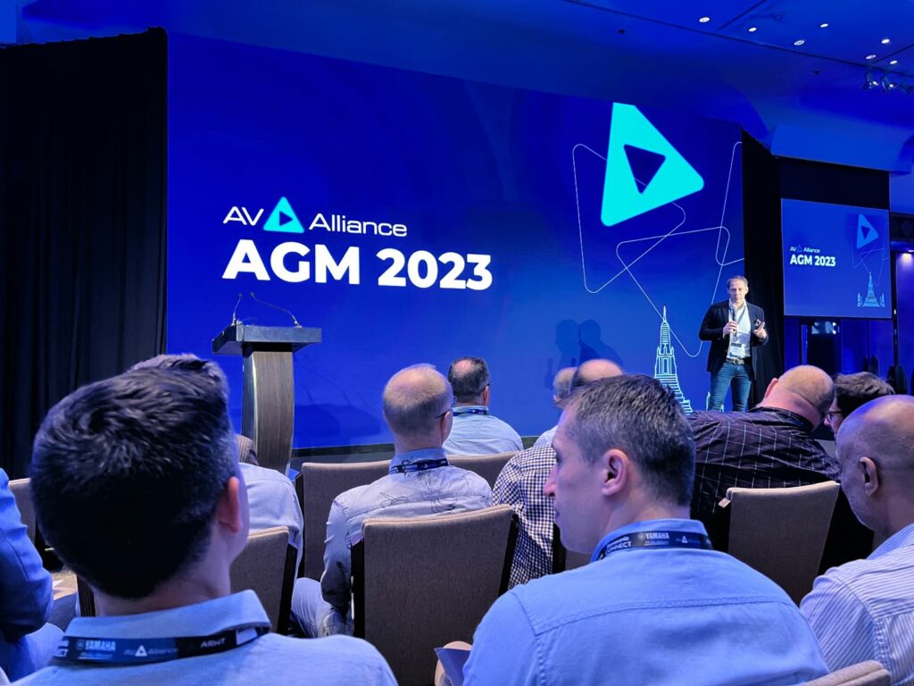 AV Alliance AGM 2023 - backdrop system AV drop AV Alliance AGM 2023