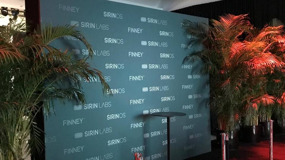 step and repeat banner & backdrops for events - Sirin Labs - AV Drop